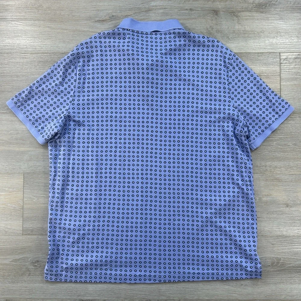Polo Ralph Lauren XL Classic Fit Polo Shirt Short Sleeve Geometric AOP Blue